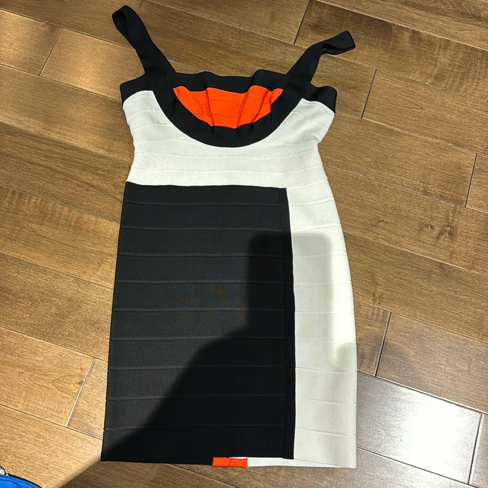 Hervé Léger bandage color lock mini dress M